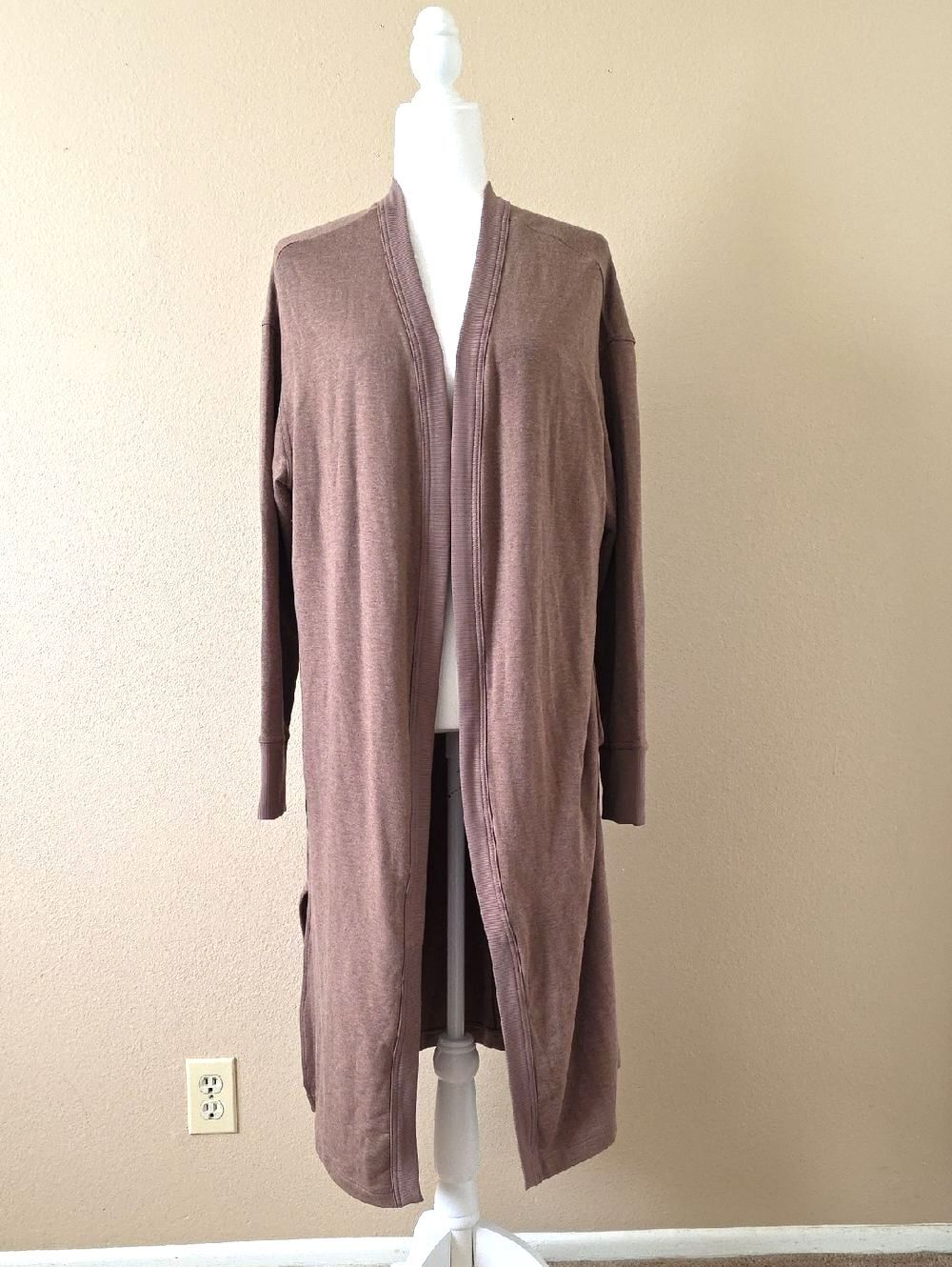Travis Mathew Brown Longline Open Front Cardigan - Size XL